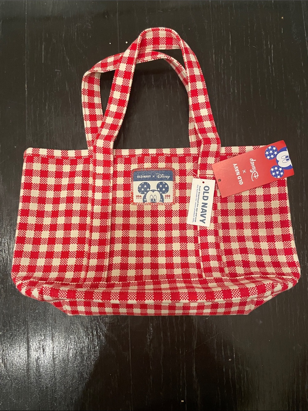 Old Navy x Disney Small Plaid Tote Bag